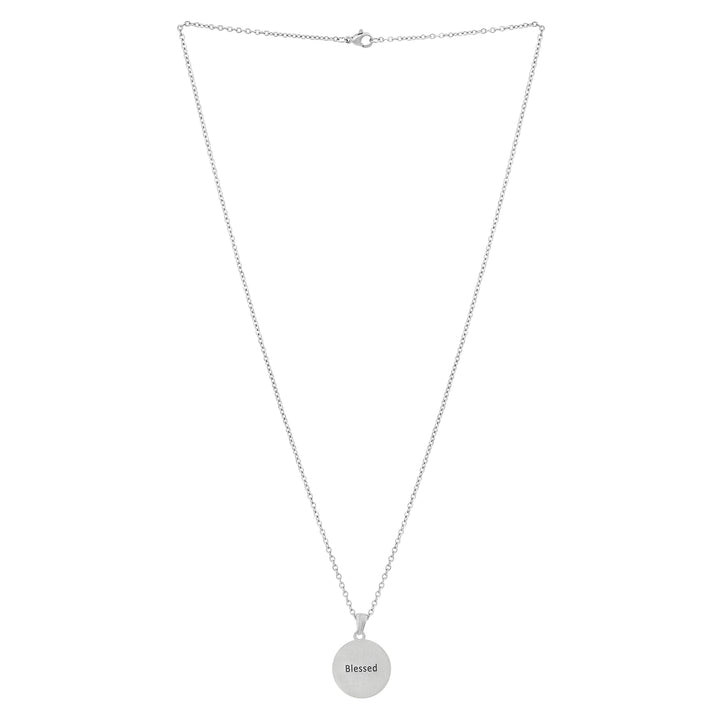 Blessed Silver Women's Round Mantra Necklace