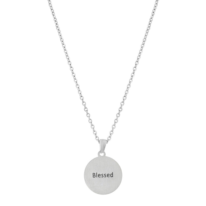 Blessed Silver Women's Round Mantra Necklace