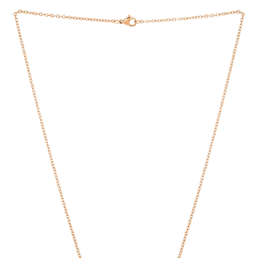 Forever Rose Gold Women's Round Mantra Necklace