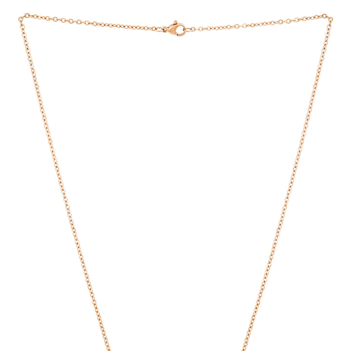Forever Rose Gold Women's Round Mantra Necklace