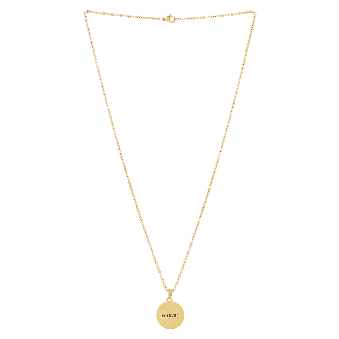 Forever Gold Women's Round Mantra Necklace