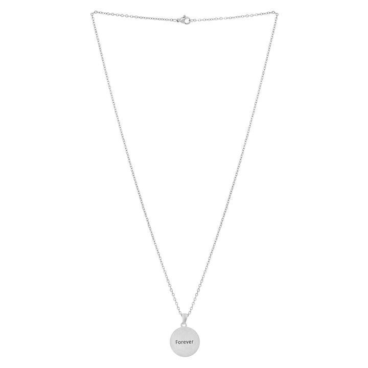 Forever Silver Women's Round Mantra Necklace
