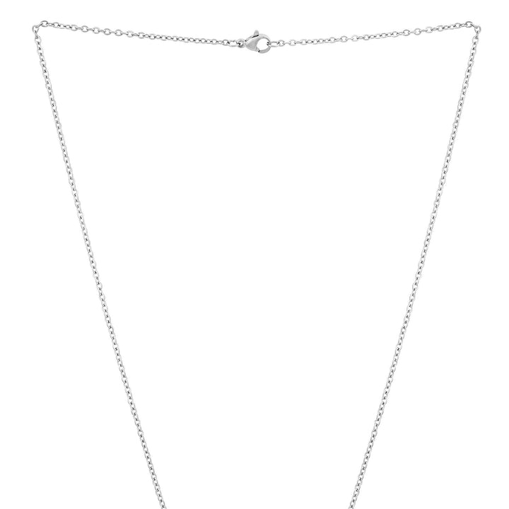 Forever Silver Women's Round Mantra Necklace