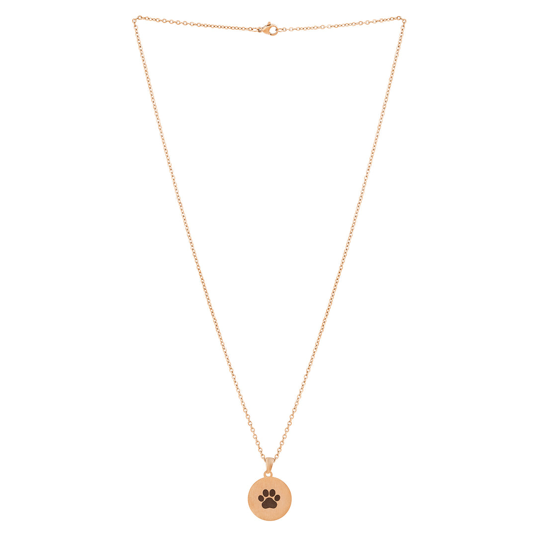 Pawfect Rose Gold Women's Round Mantra Necklace