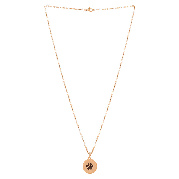 Pawfect Rose Gold Women's Round Mantra Necklace