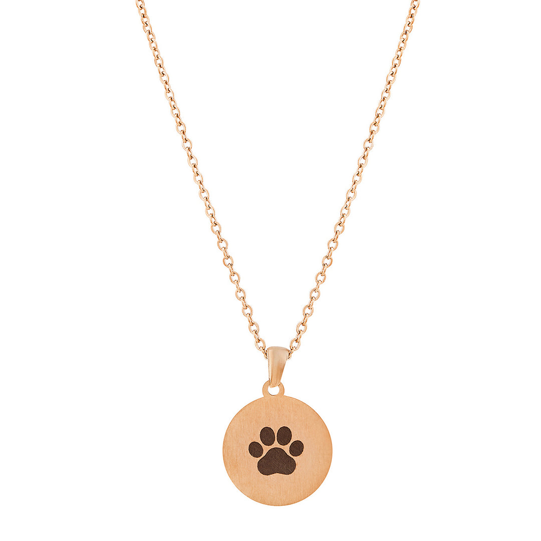 Pawfect Rose Gold Women's Round Mantra Necklace