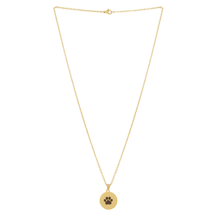 Pawfect Gold Women's Round Mantra Necklace