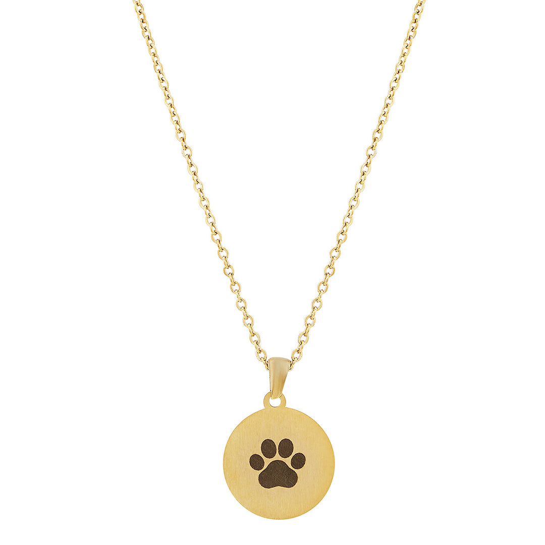 Pawfect Gold Women's Round Mantra Necklace