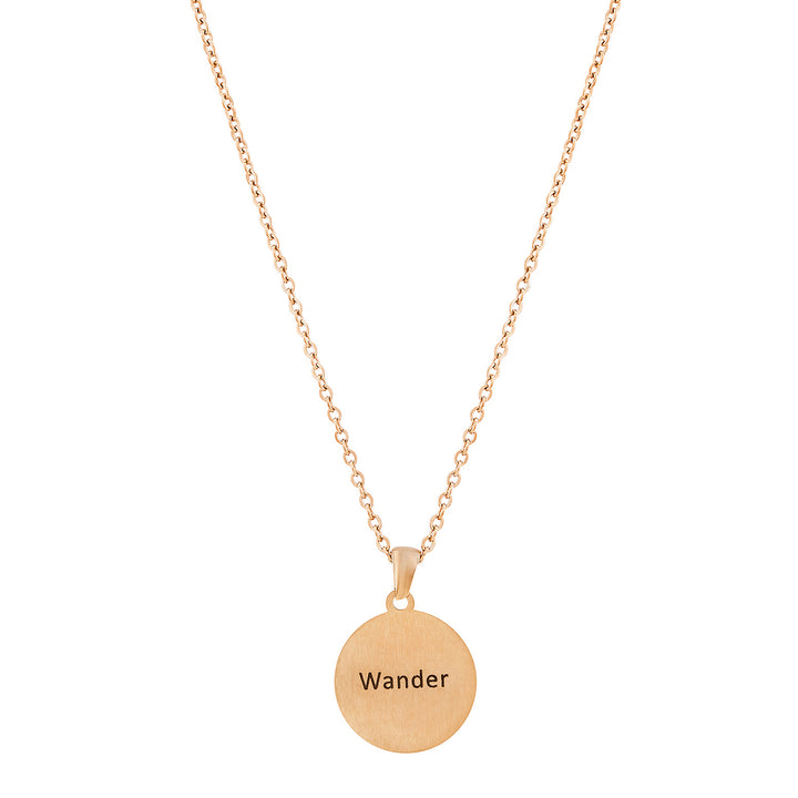 Wander Rose Gold Women's Round Mantra Necklace