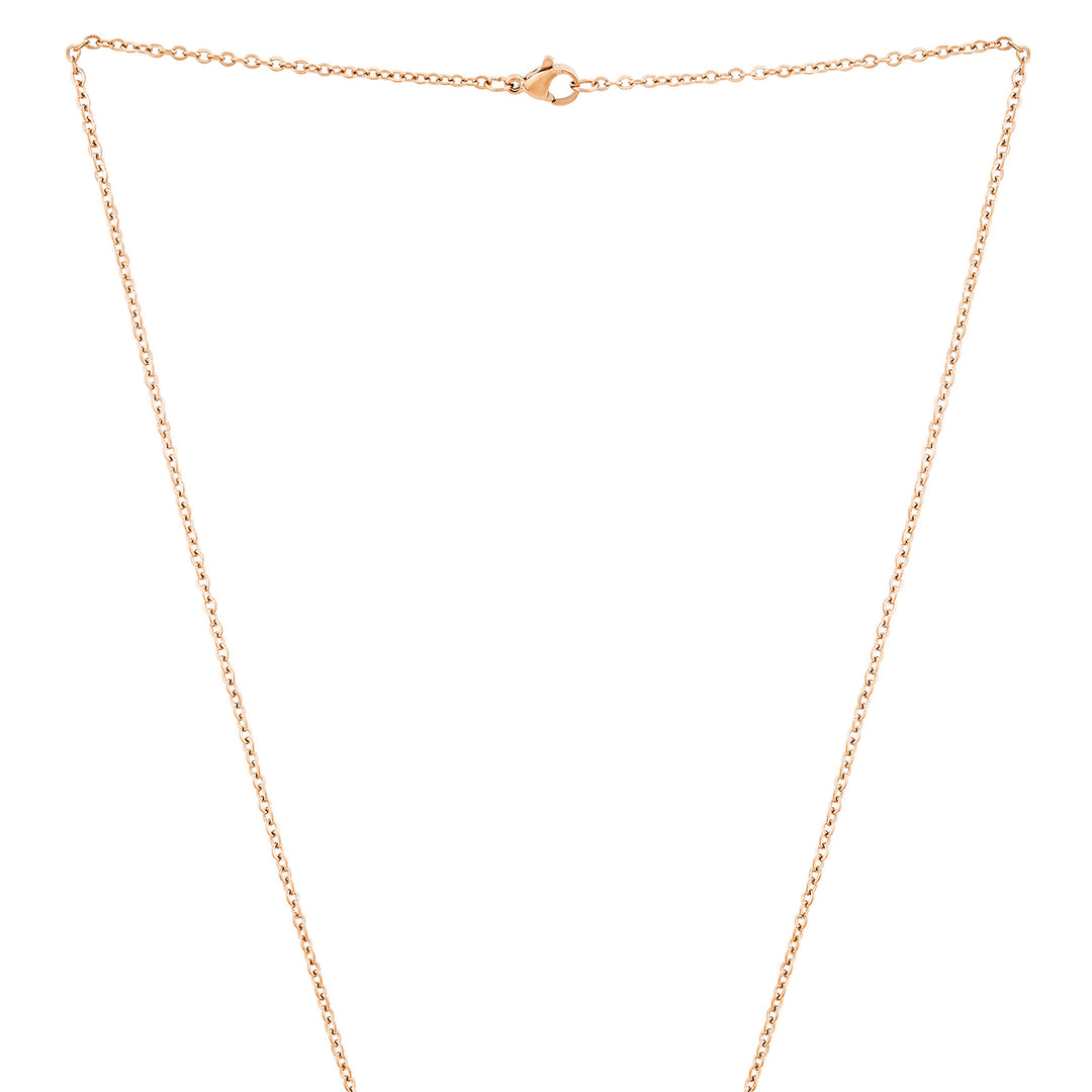 Wander Rose Gold Women's Round Mantra Necklace