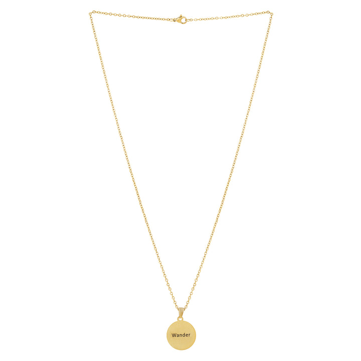 Wander Gold Women's Round Mantra Necklace
