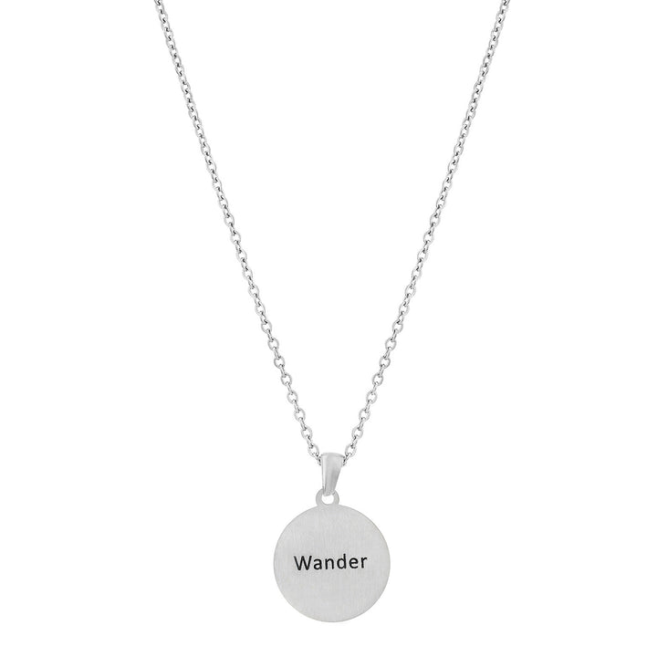 Wander Silver Women's Round Mantra Necklace