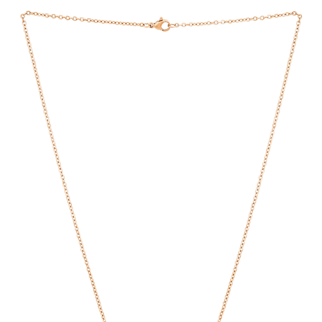 Believe Rose Gold Women's Round Mantra Necklace