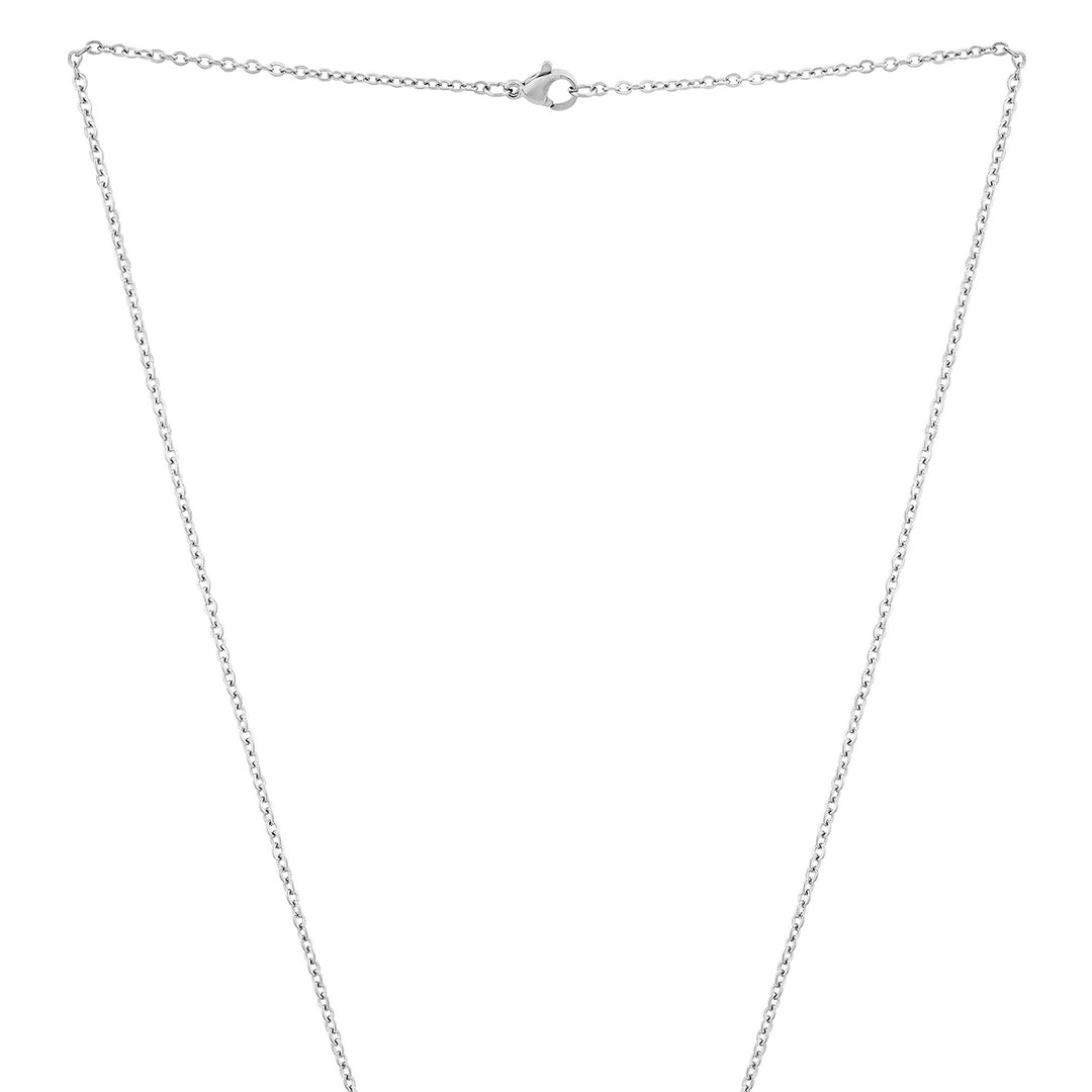 Believe Silver Women's Round Mantra Necklace