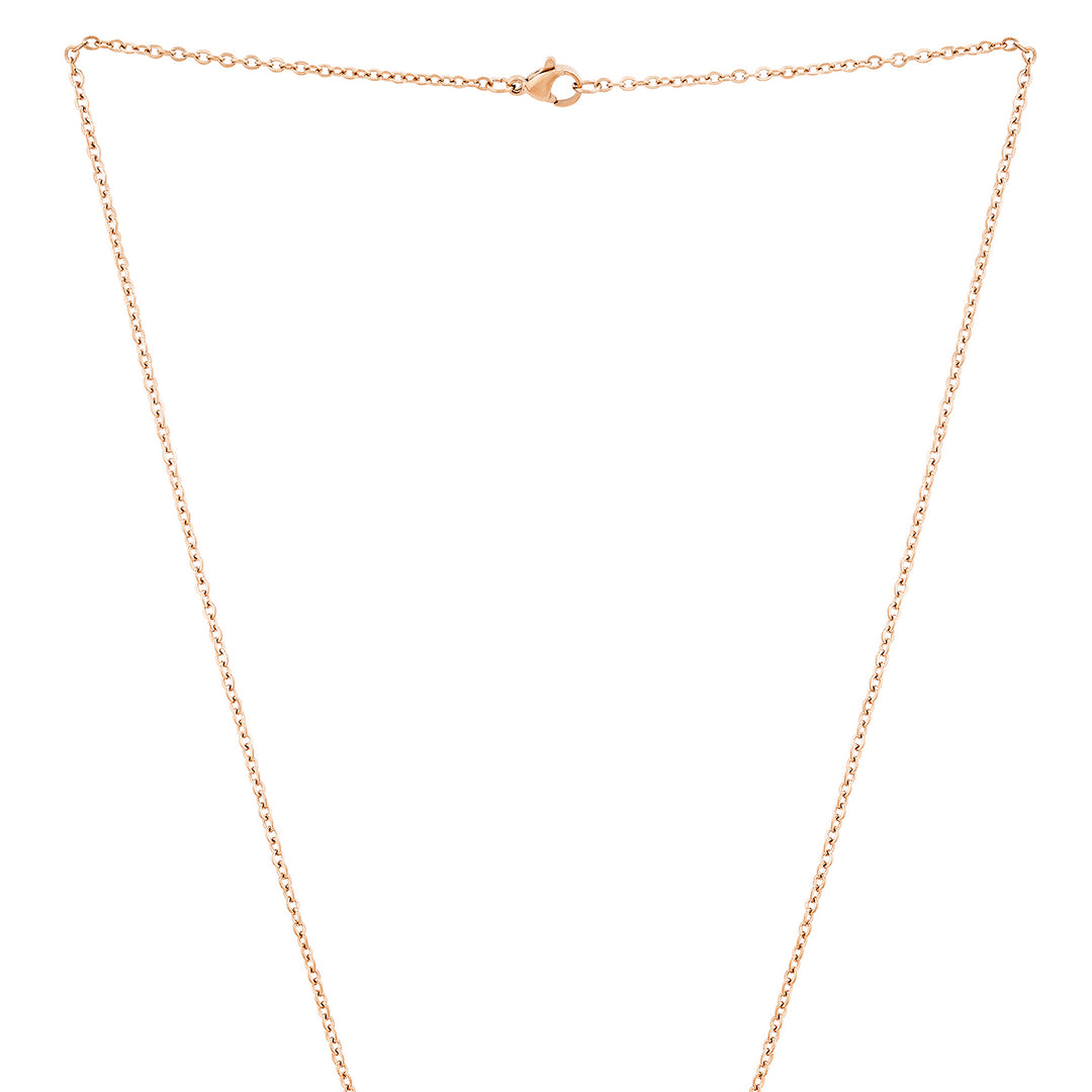 Strength Rose Gold Women's Round Mantra Necklace