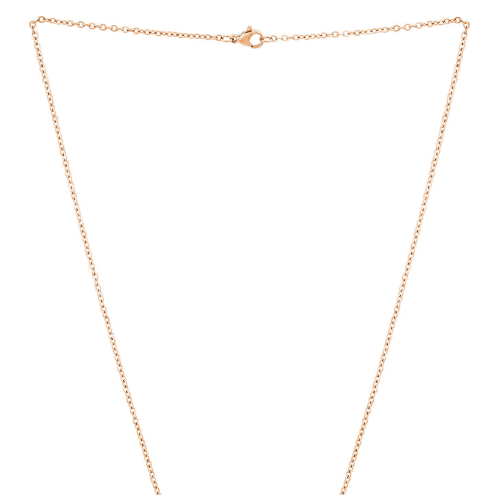 Strength Rose Gold Women's Round Mantra Necklace