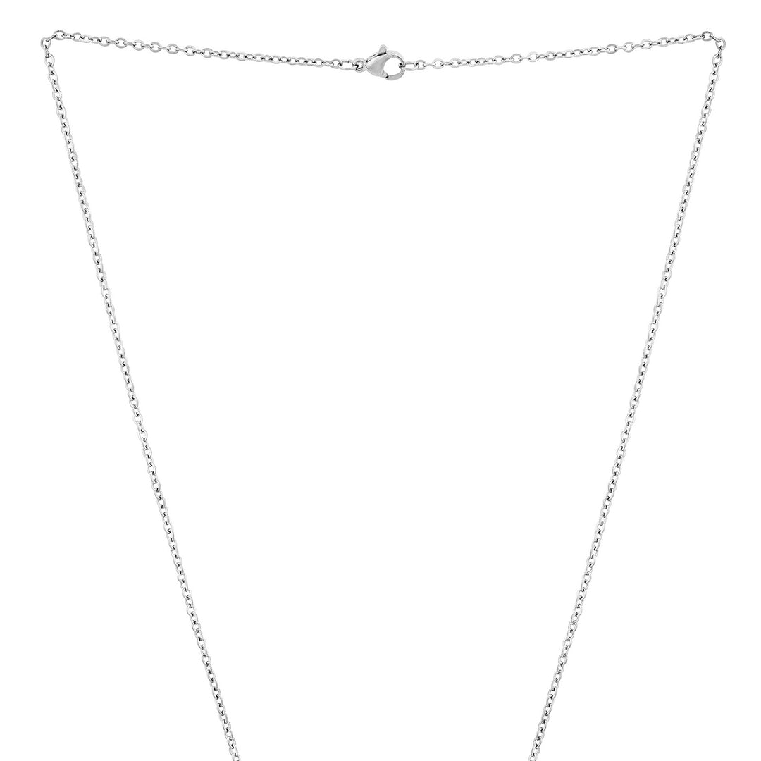 Strength Silver Women's Round Mantra Necklace