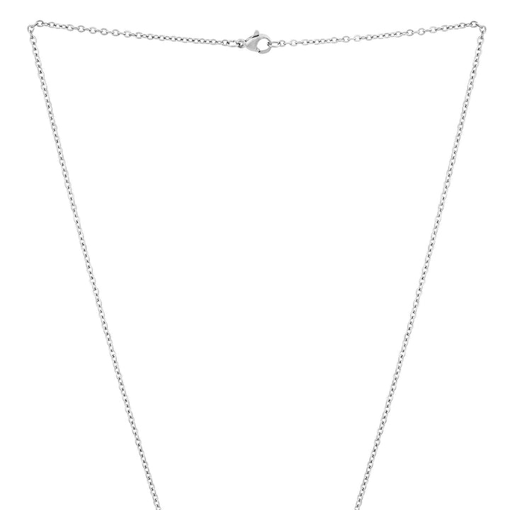 Strength Silver Women's Round Mantra Necklace