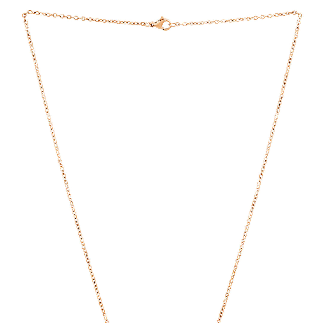 Travel Rose Gold Women's Round Mantra Necklace