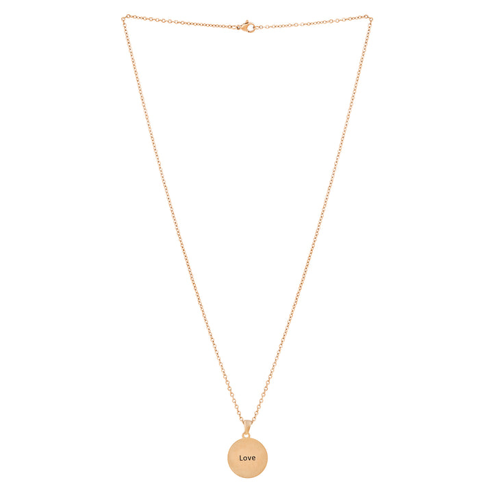 Love Rose Gold Women's Round Mantra Necklace