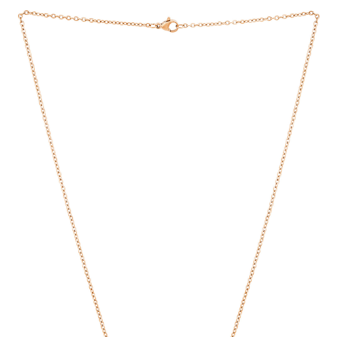 Love Rose Gold Women's Round Mantra Necklace