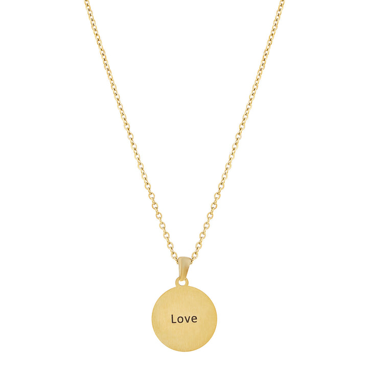 Love Gold Women's Round Mantra Necklace