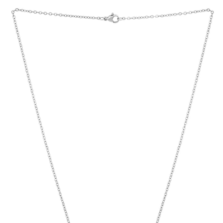 Love Silver Women's Round Mantra Necklace
