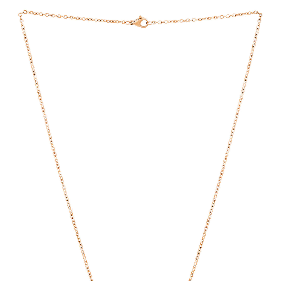 Brave Rose Gold Women's Round Mantra Necklace