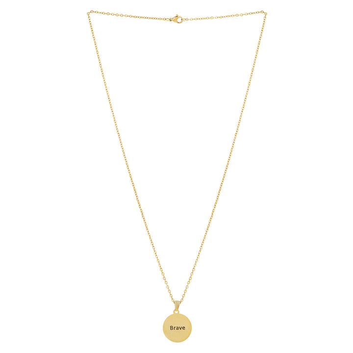 Brave Gold Women's Round Mantra Necklace