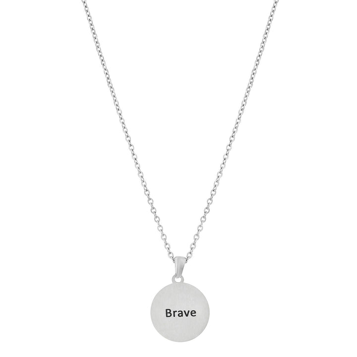 Brave Silver Women's Round Mantra Necklace