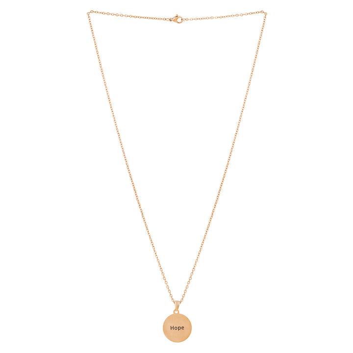 Hope Rose Gold Women's Round Mantra Necklace