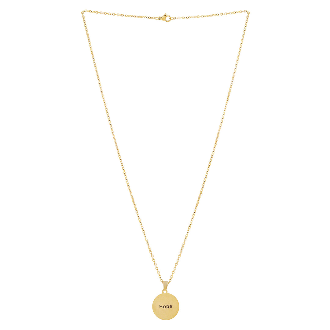 Hope Gold Women's Round Mantra Necklace
