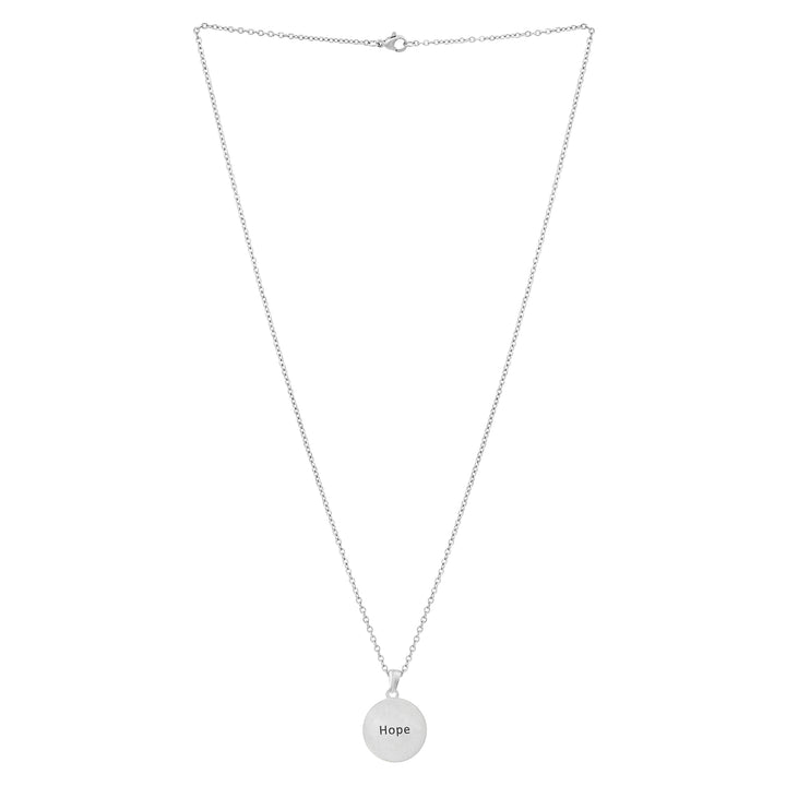 Hope Silver Women's Round Mantra Necklace