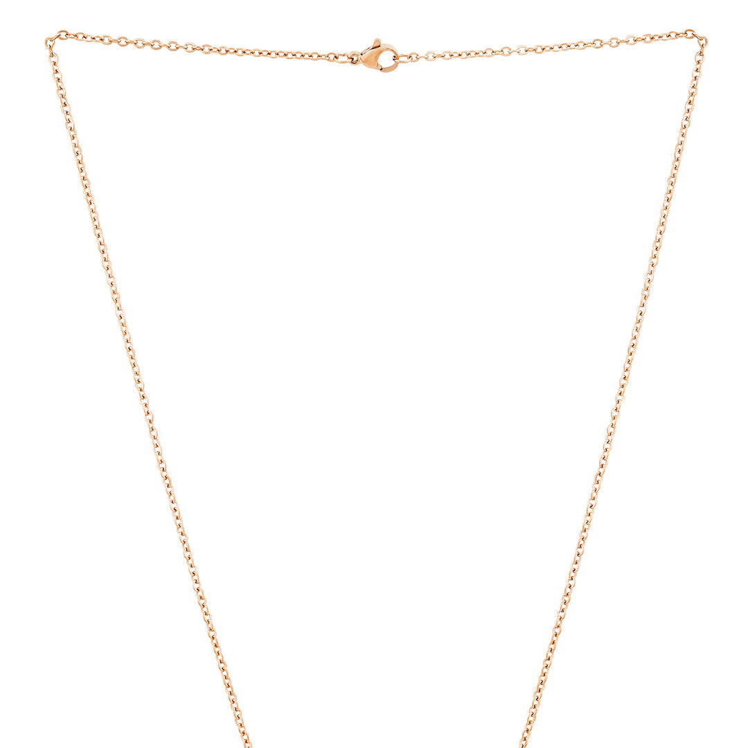 Happy Rose Gold Women's Round Mantra Necklace