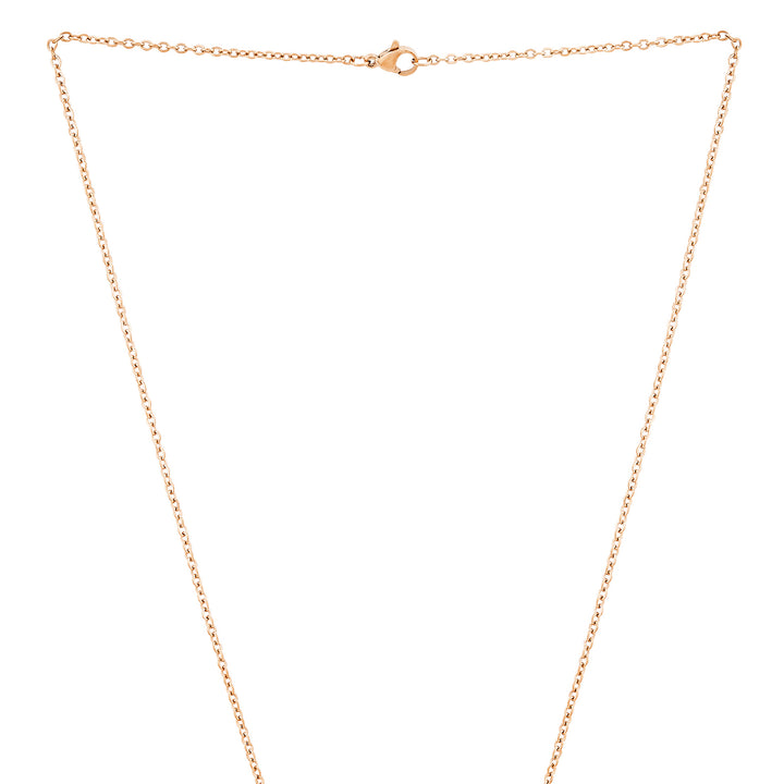 Happy Rose Gold Women's Round Mantra Necklace