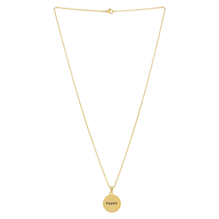 Happy Gold Women's Round Mantra Necklace