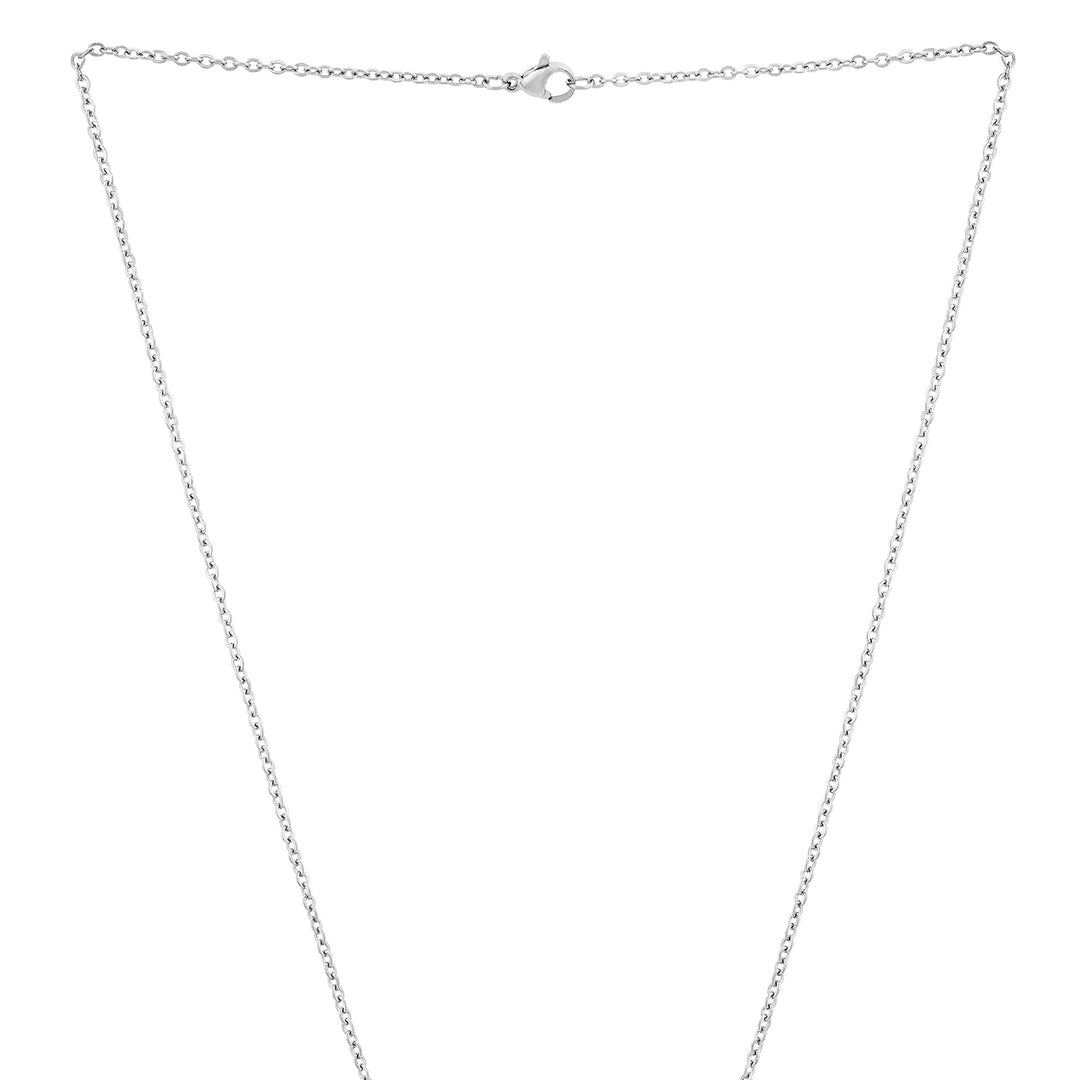 Happy Silver Women's Round Mantra Necklace