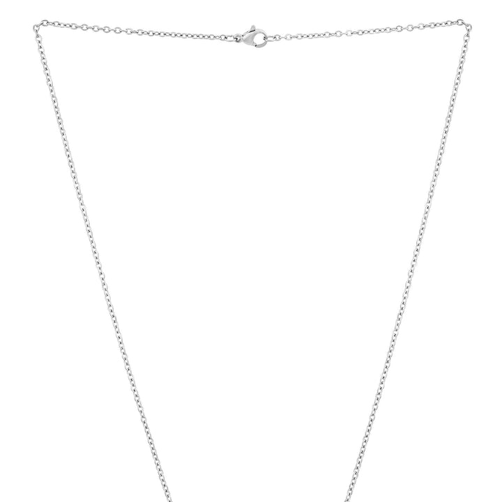 Happy Silver Women's Round Mantra Necklace