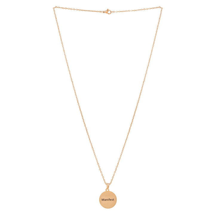 Manifest Rose Gold Women's Round Mantra Necklace