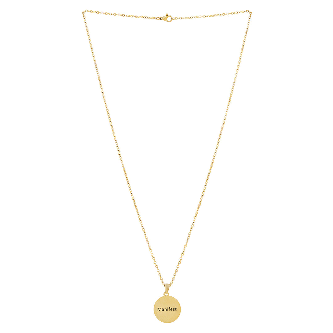 Manifest Gold Women's Round Mantra Necklace