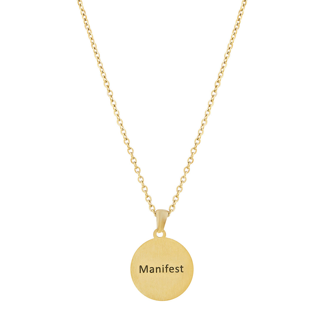 Manifest Gold Women's Round Mantra Necklace