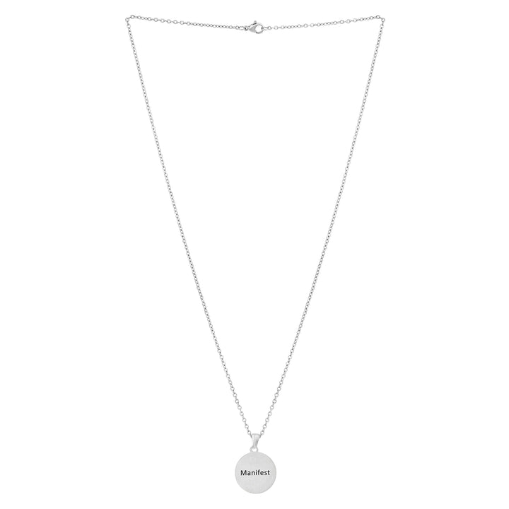Manifest Silver Women's Round Mantra Necklace