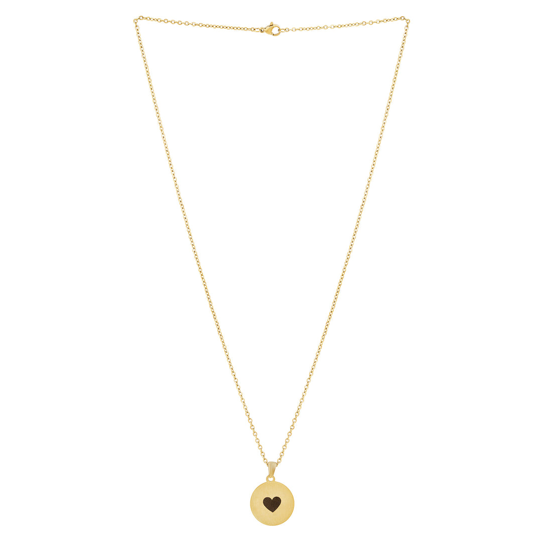Heart Gold Women's Round Mantra Necklace