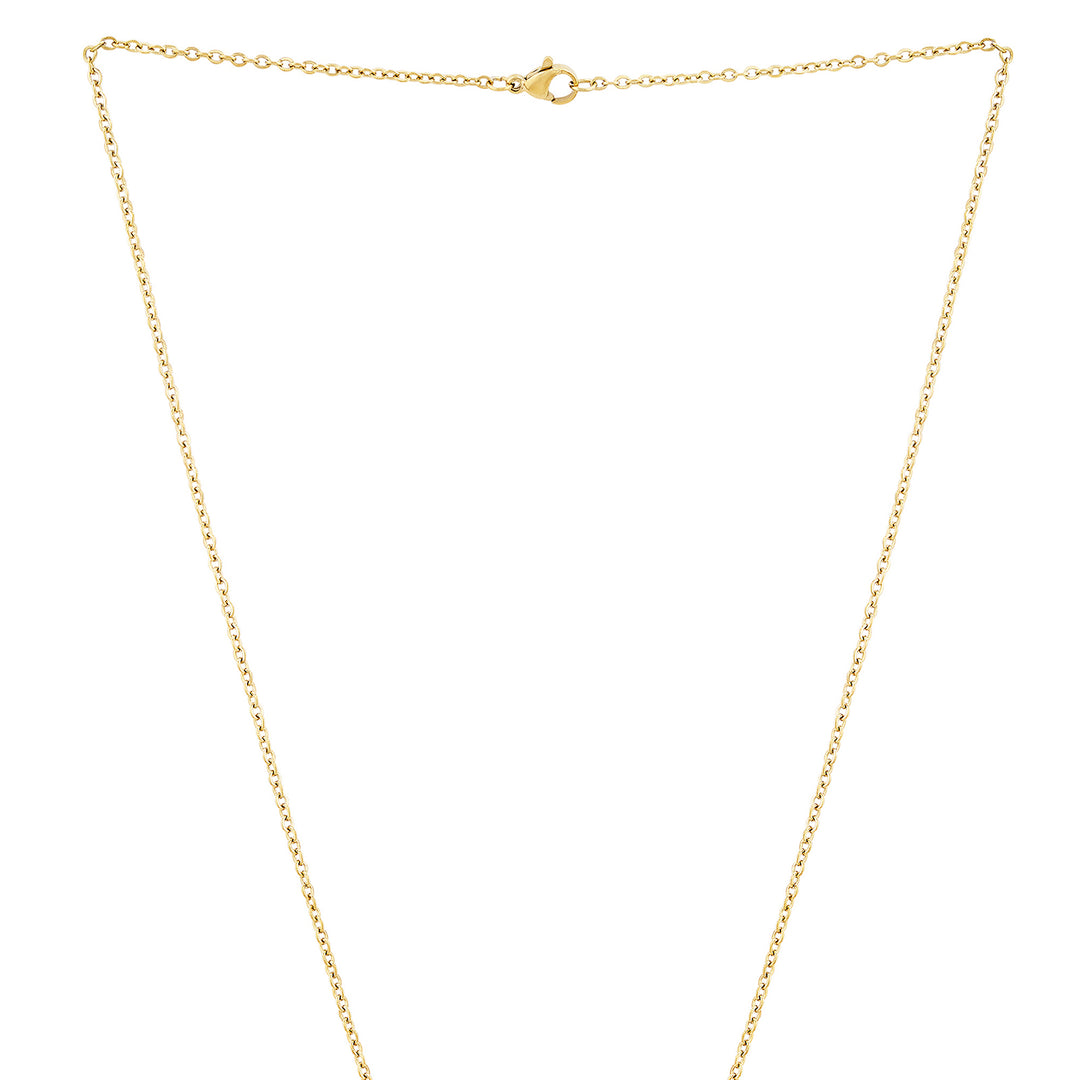 Heart Gold Women's Round Mantra Necklace