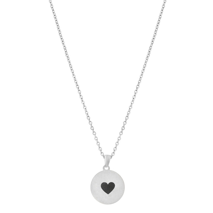 Heart Silver Women's Round Mantra Necklace