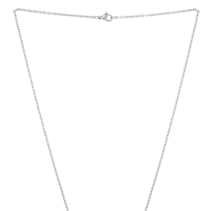 Heart Silver Women's Round Mantra Necklace