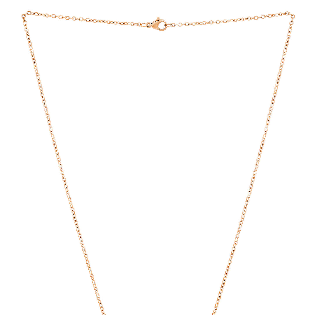 11:11 Rose Gold Women's Round Mantra Necklace