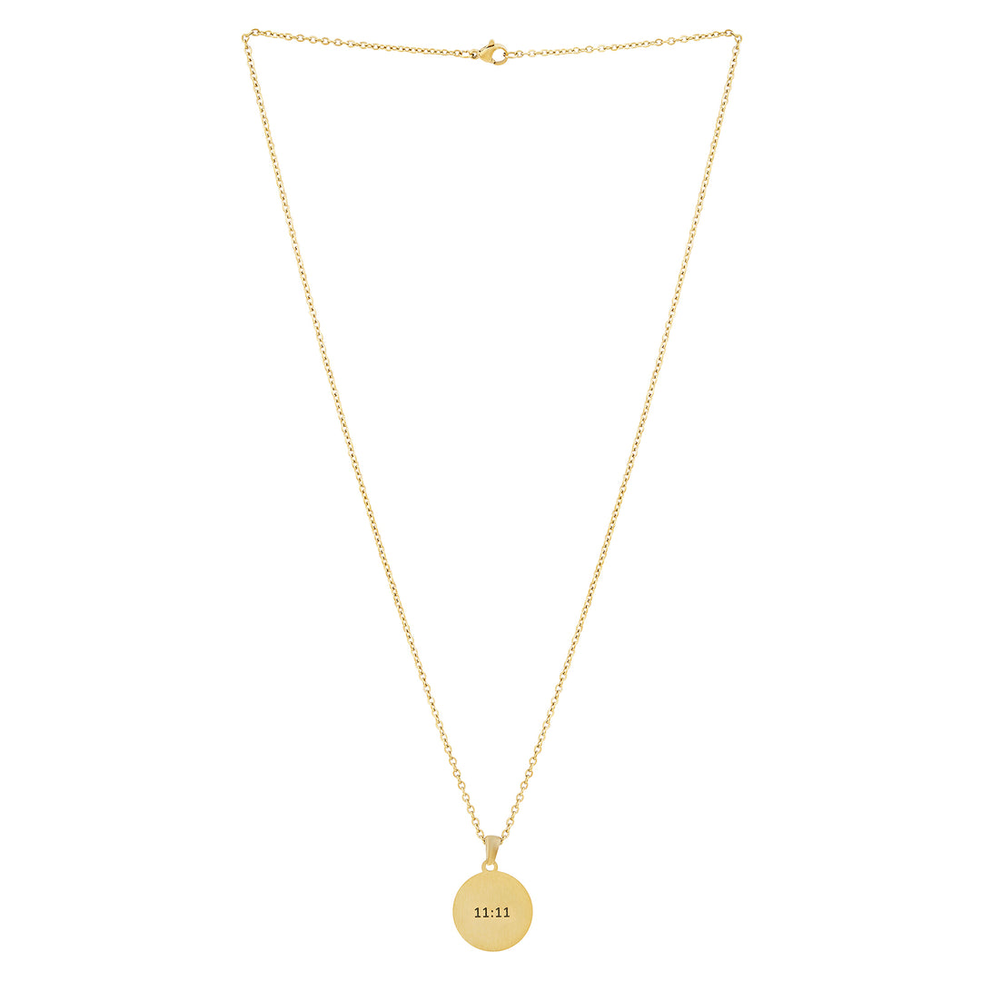 11:11 Gold Women's Round Mantra Necklace