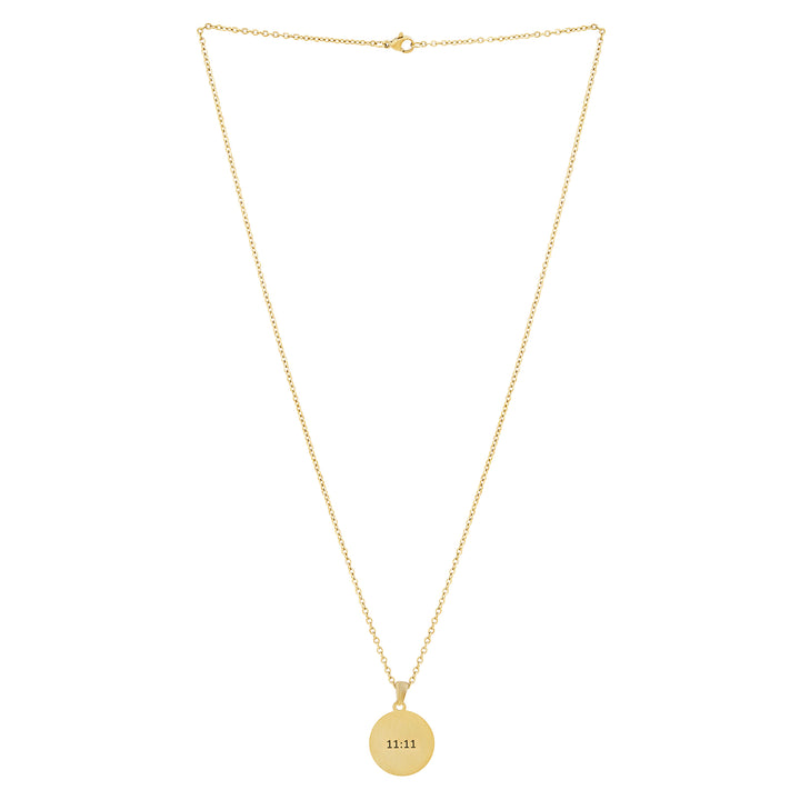 11:11 Gold Women's Round Mantra Necklace