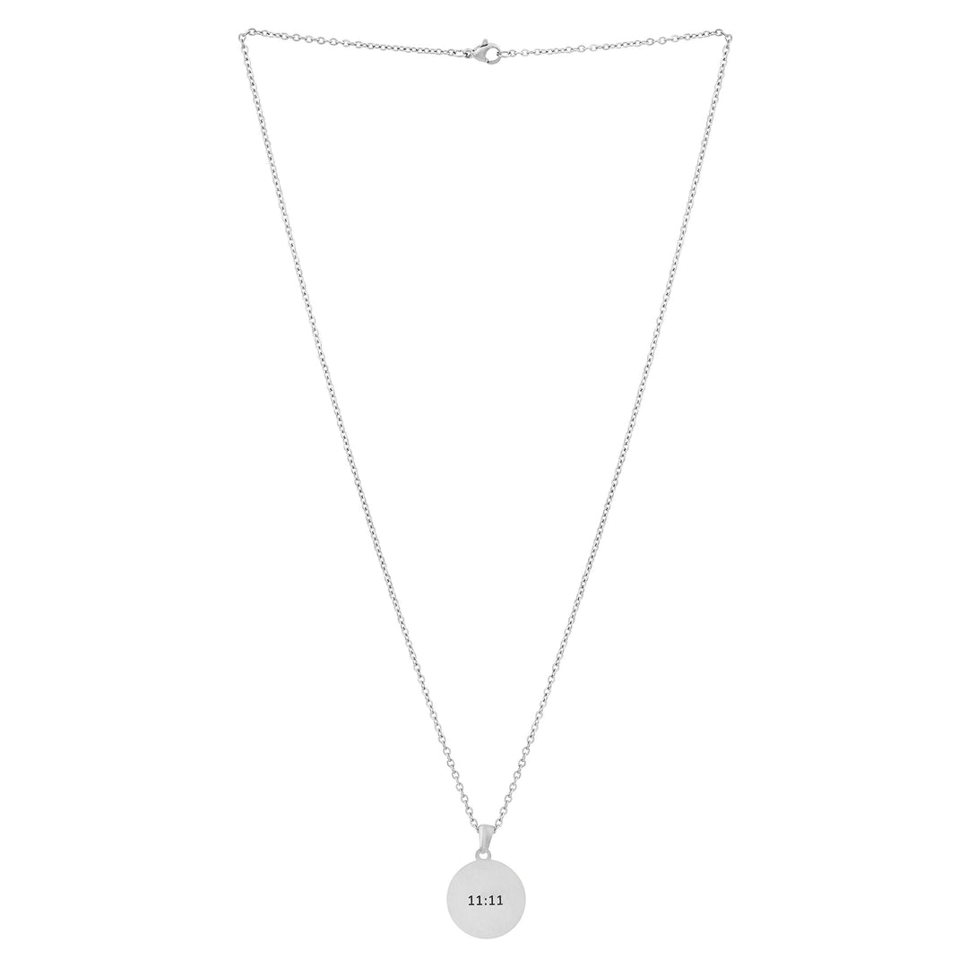 11:11 Silver Women's Round Mantra Necklace